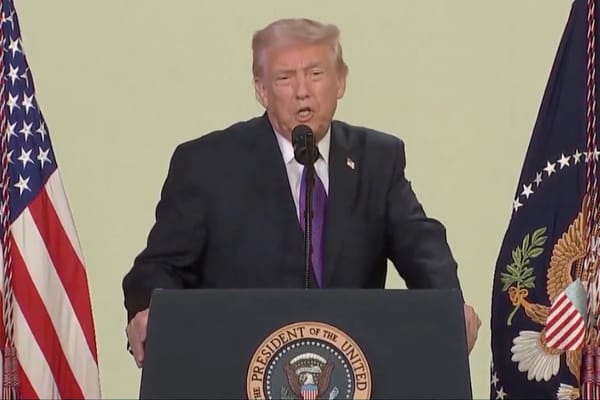 Picture of President Donald Trump announcing the launch of trumprx.gov 