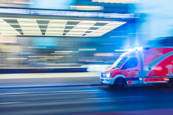 Image of a speeding ambulance